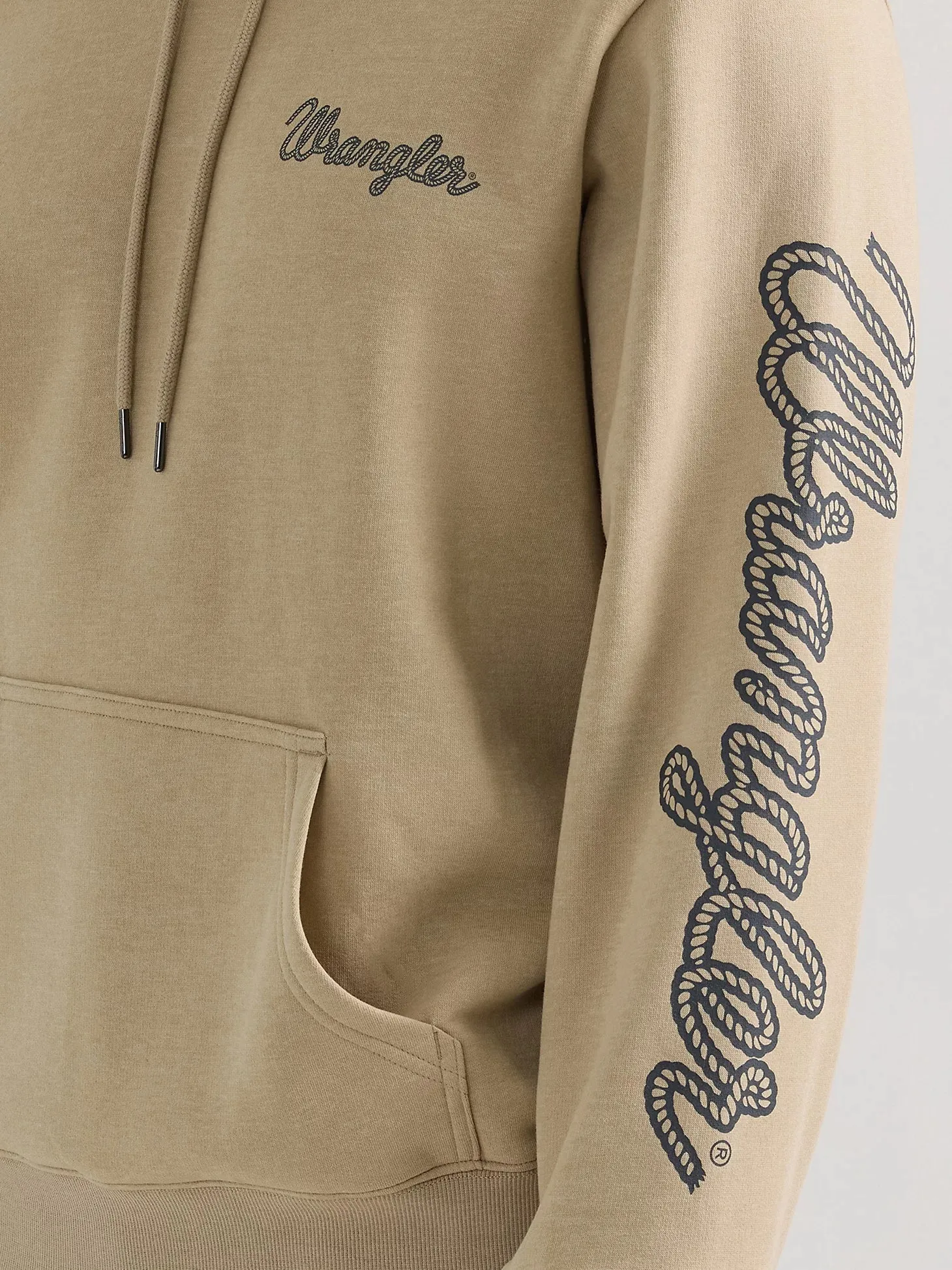 112350082 MNS WRG Trench Coat Heather Rope Logo Hoodie