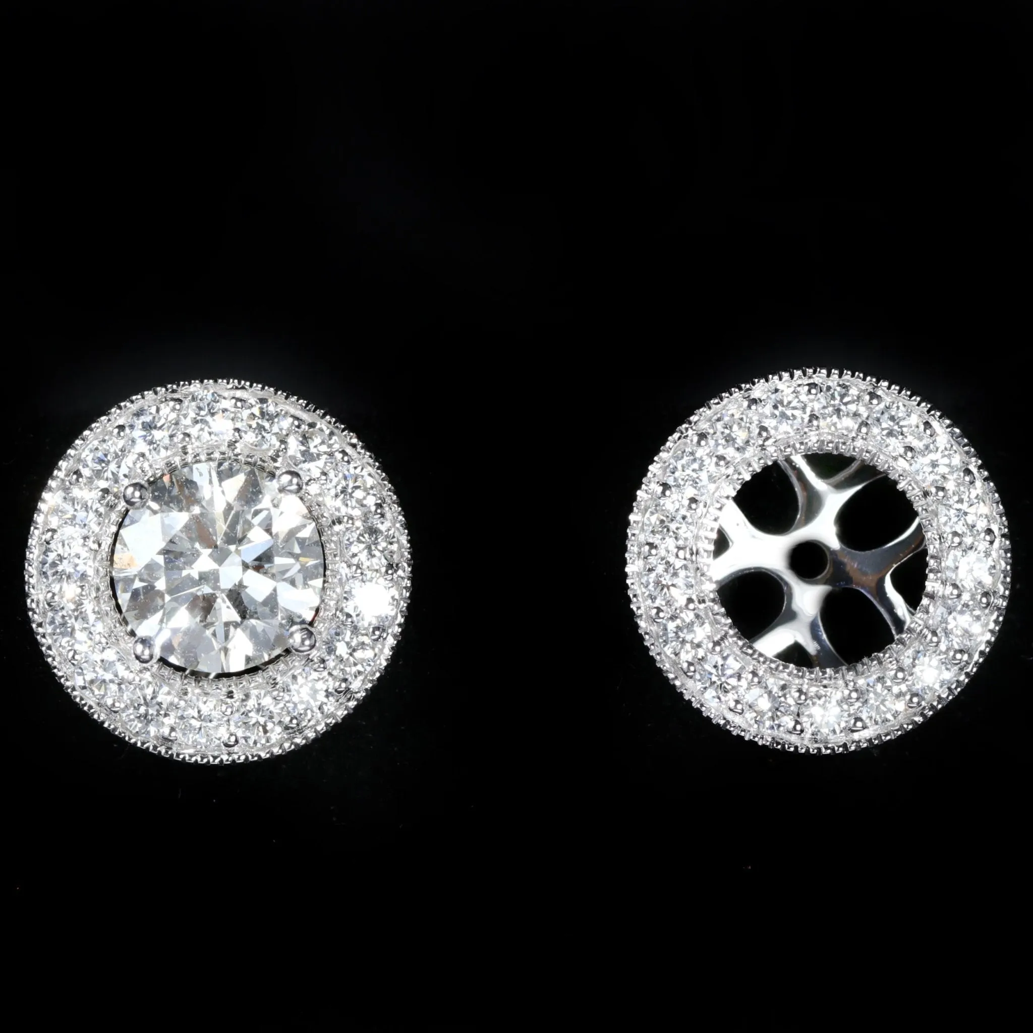 14K White Gold 0.75 CTW Diamond Earring Jackets