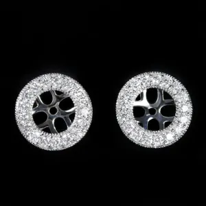 14K White Gold 0.75 CTW Diamond Earring Jackets