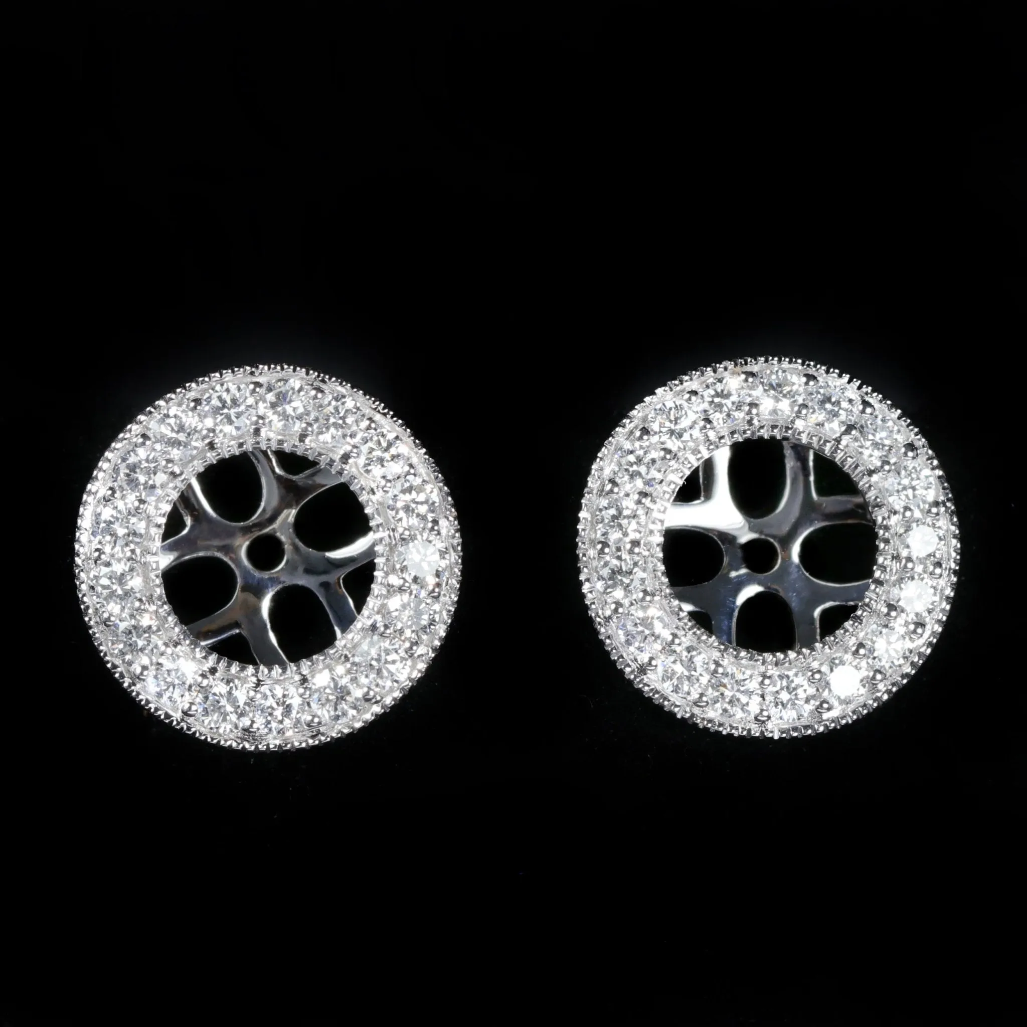 14K White Gold 0.75 CTW Diamond Earring Jackets