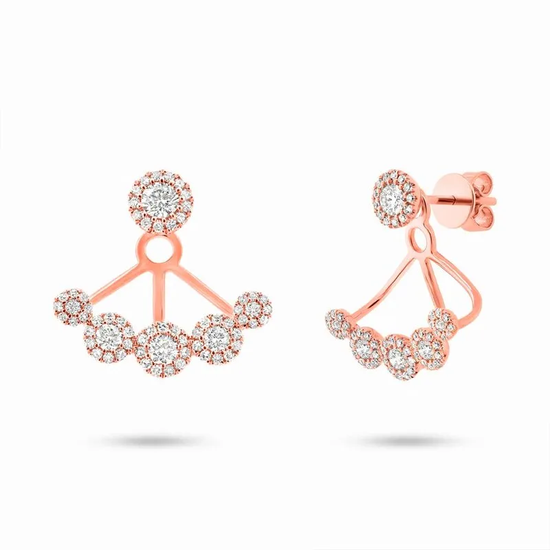 14k White Gold Diamond Studs & Jackets