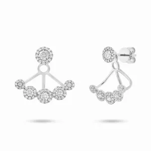 14k White Gold Diamond Studs & Jackets
