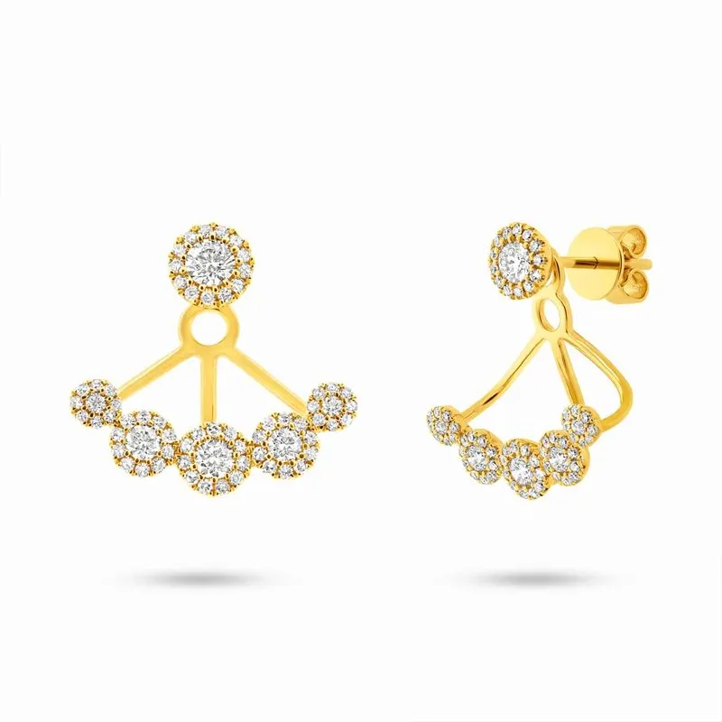 14k White Gold Diamond Studs & Jackets