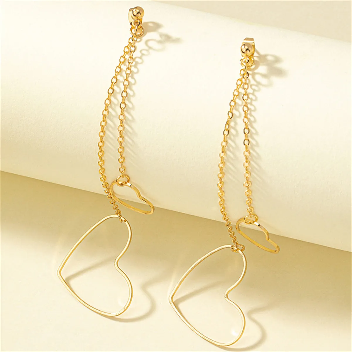 18K Gold-Plated Openwork Heart Chain Ear Jackets