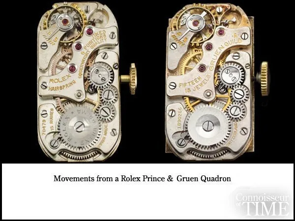 1930 Gruen Vintage Techni - Quadron / Rolex Prince Watch, 14K White Gold-Filled - Doctor's Watch