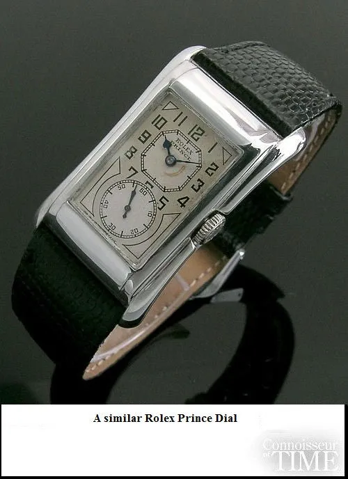 1930 Gruen Vintage Techni - Quadron / Rolex Prince Watch, 14K White Gold-Filled - Doctor's Watch