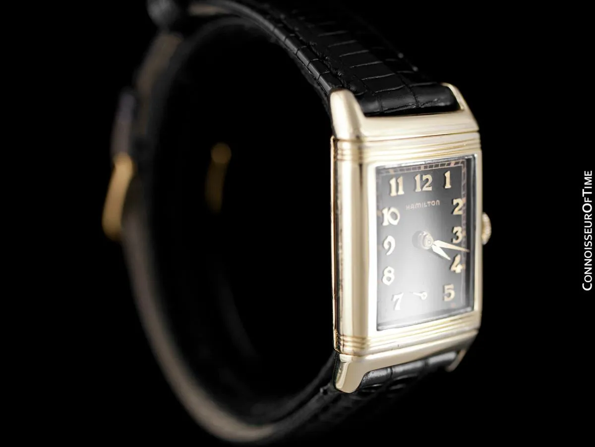1940 Hamilton Otis Reverso Vintage Mens Watch - 14K Gold Filled