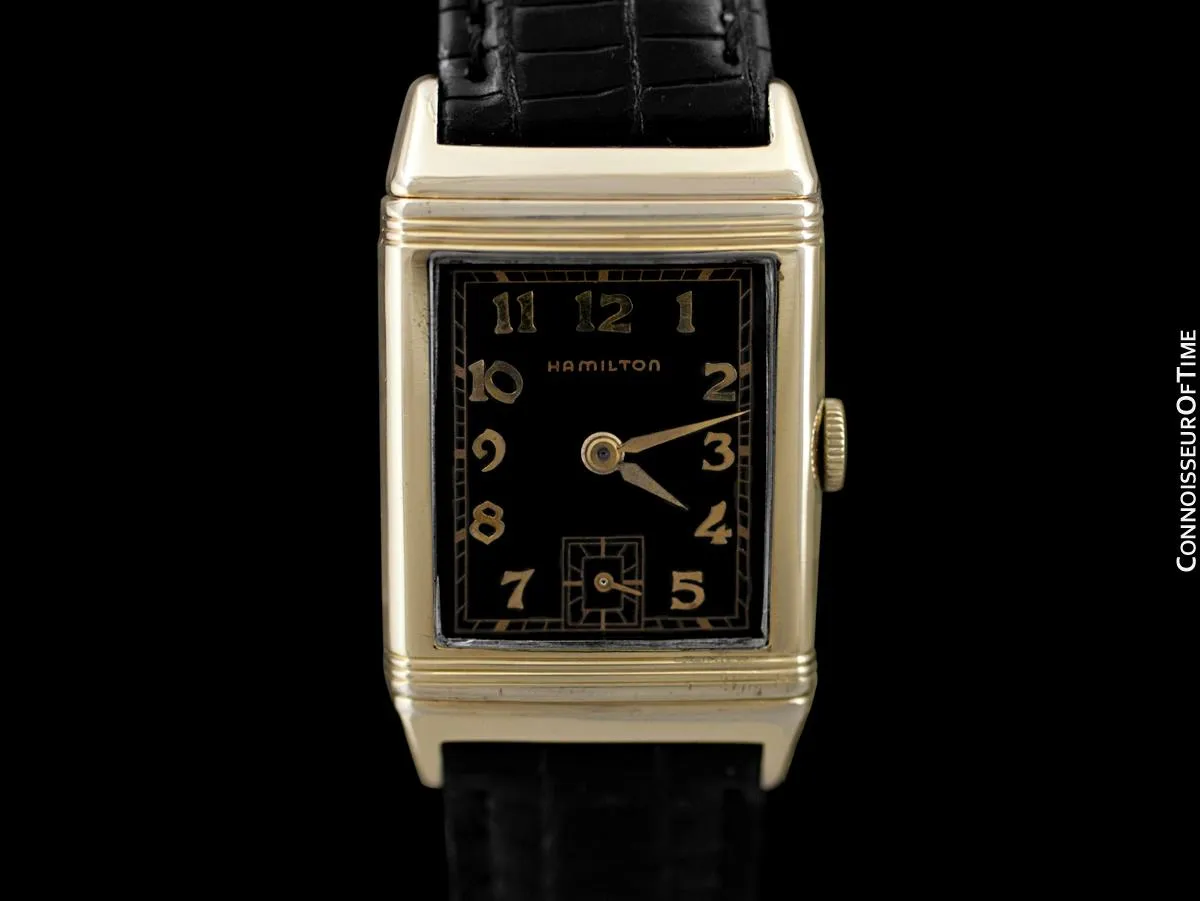 1940 Hamilton Otis Reverso Vintage Mens Watch - 14K Gold Filled