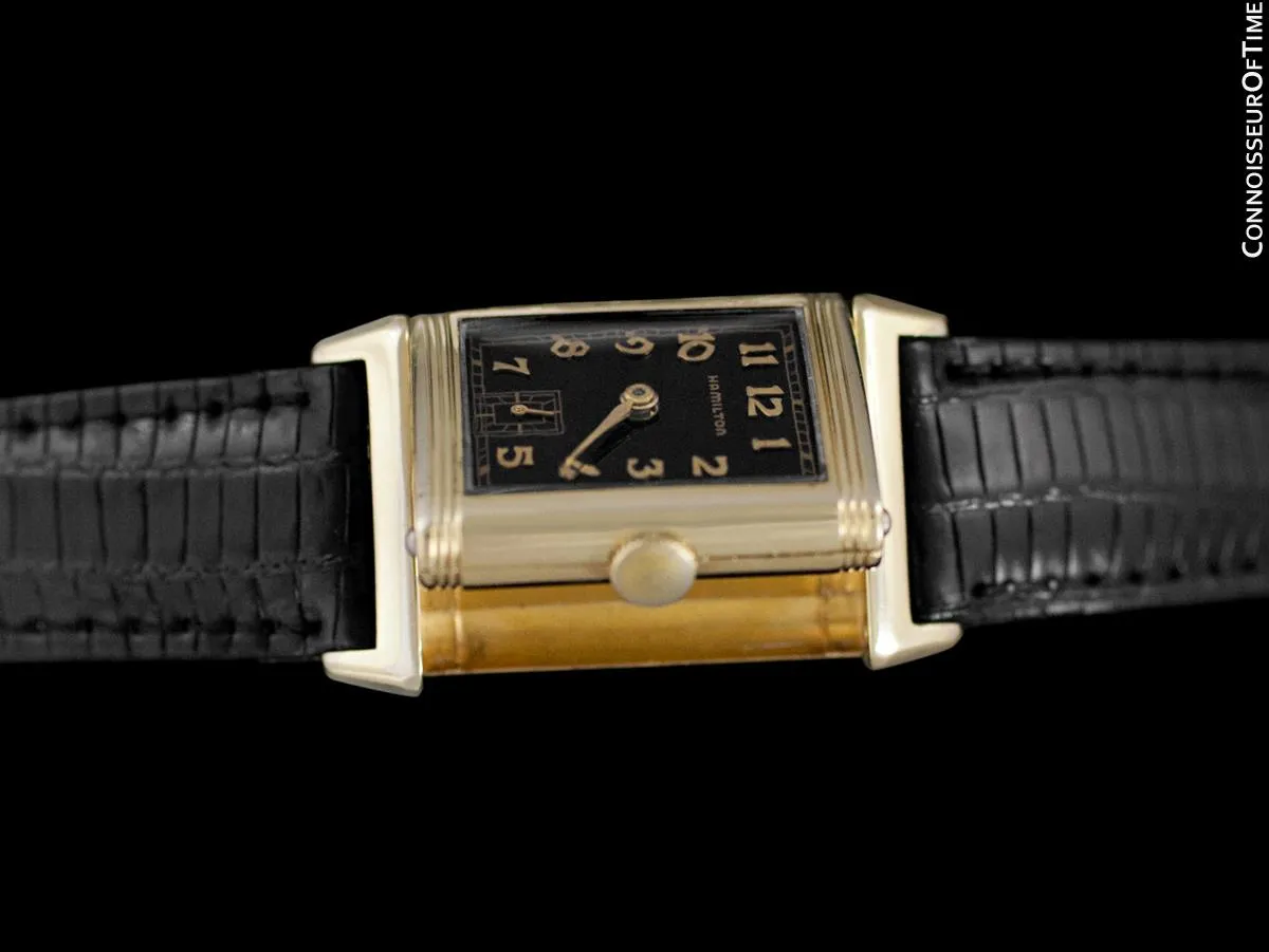 1940 Hamilton Otis Reverso Vintage Mens Watch - 14K Gold Filled