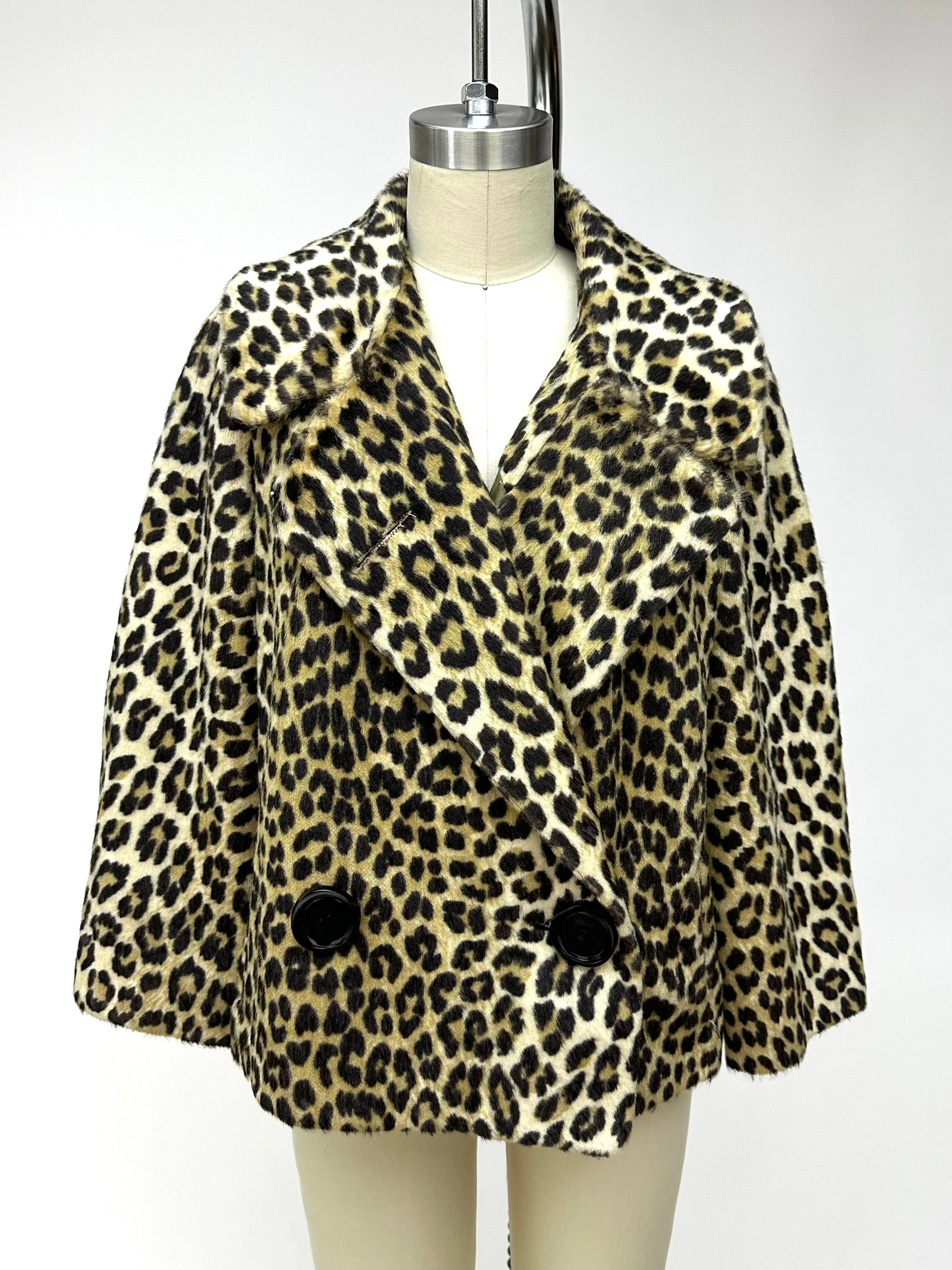 1960s Faux Fur Leopard Print Jacket