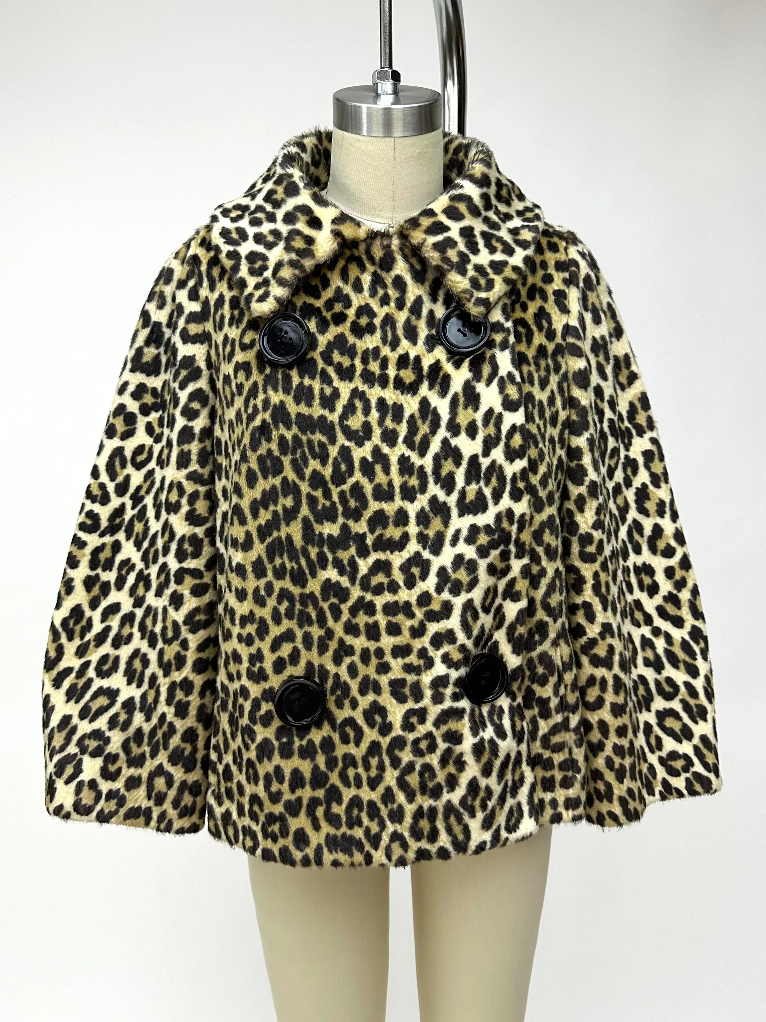 1960s Faux Fur Leopard Print Jacket