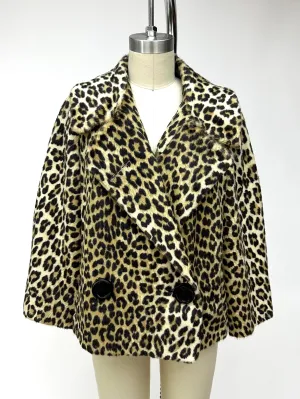 1960s Faux Fur Leopard Print Jacket