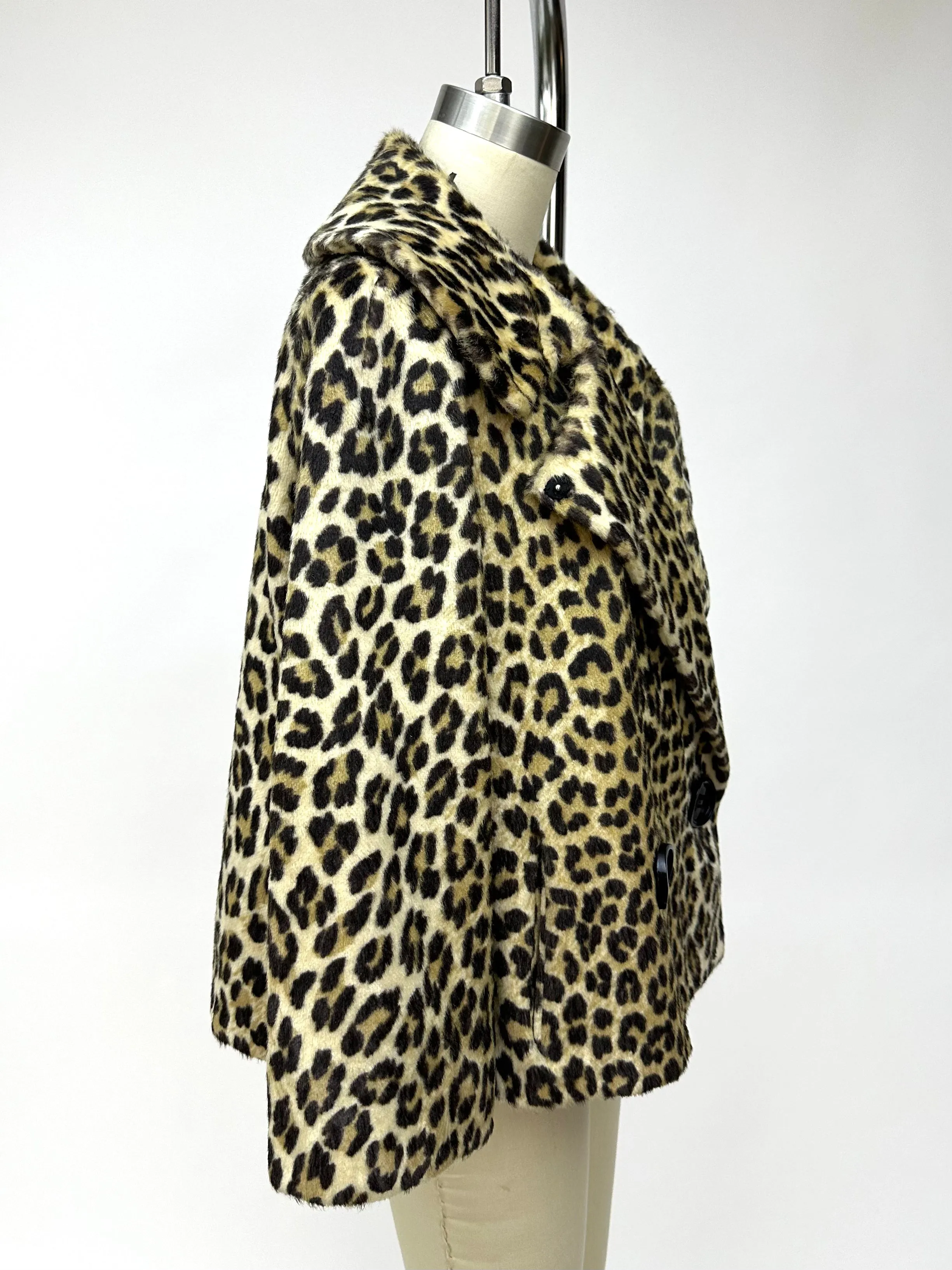 1960s Faux Fur Leopard Print Jacket