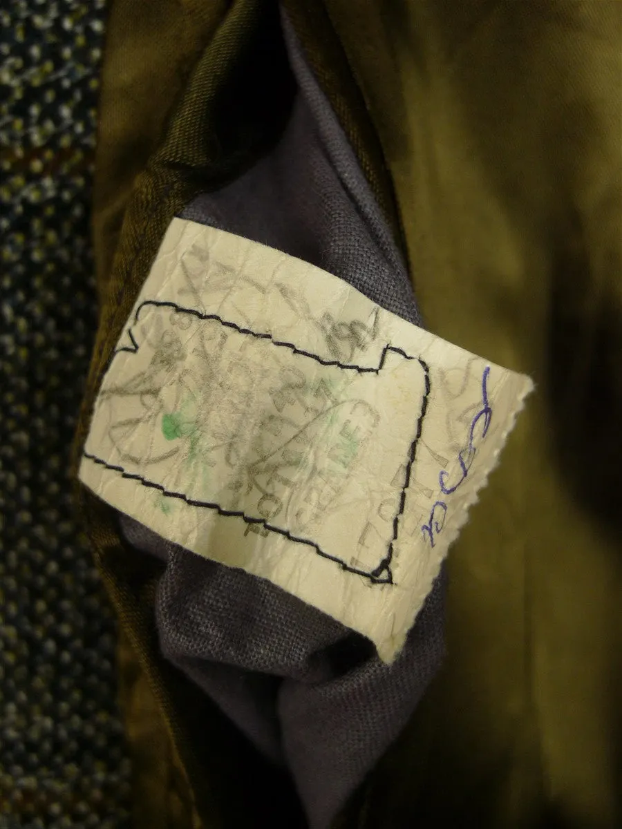 25/0281 vintage hardy amies west of england wool glen check tweed car pea coat 44