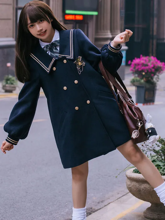 Academic Lolita Coats Ecru White Coat Overcoat Polyester Fall Lolita Outwears