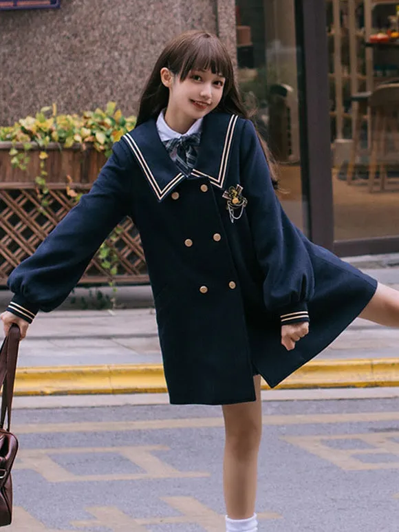 Academic Lolita Coats Ecru White Coat Overcoat Polyester Fall Lolita Outwears