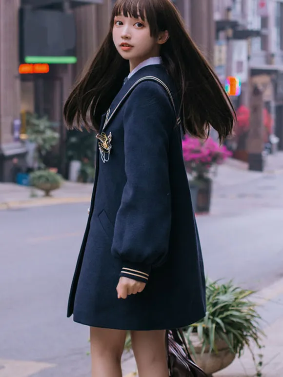 Academic Lolita Coats Ecru White Coat Overcoat Polyester Fall Lolita Outwears