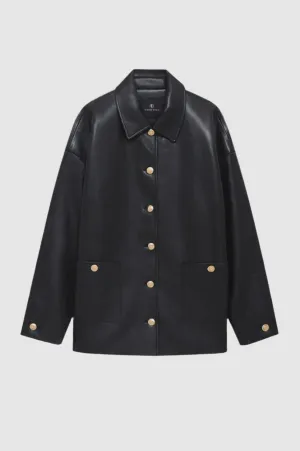 Anine Bing Luca Jacket in Black Recycled Leather