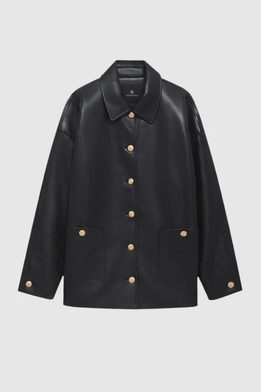 Anine Bing Luca Jacket in Black Recycled Leather