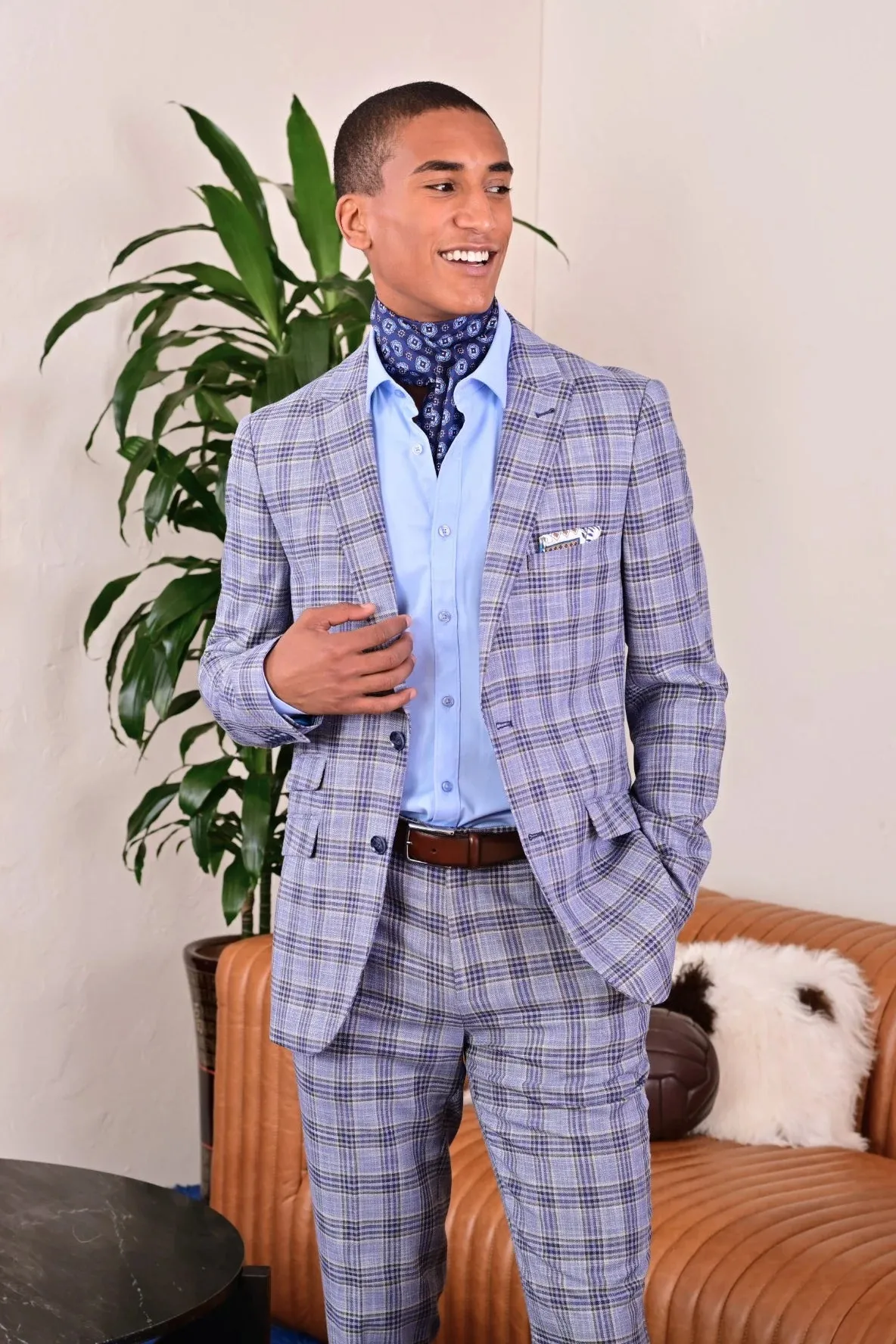 Ashton  - Blue Tan Check