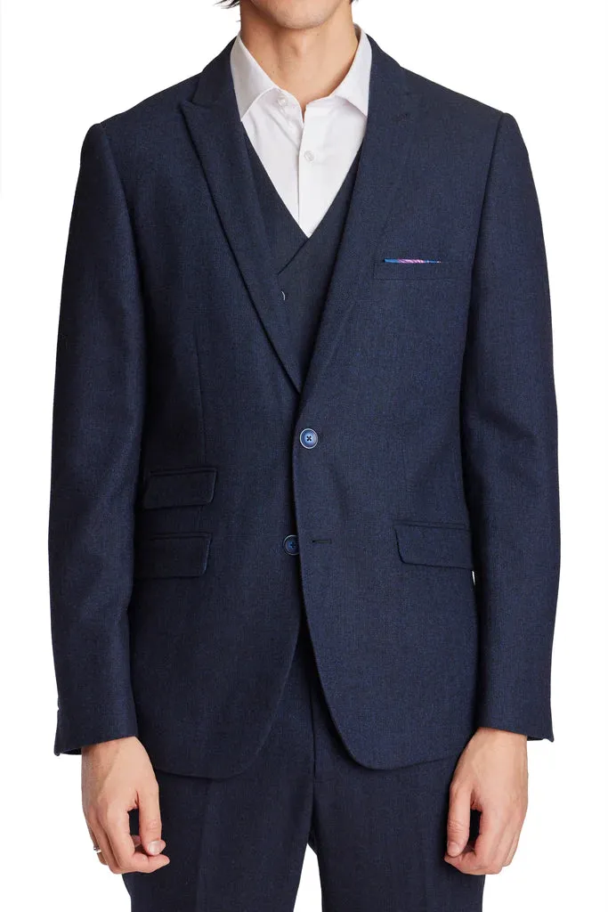 Ashton - Deep Navy Herringbone