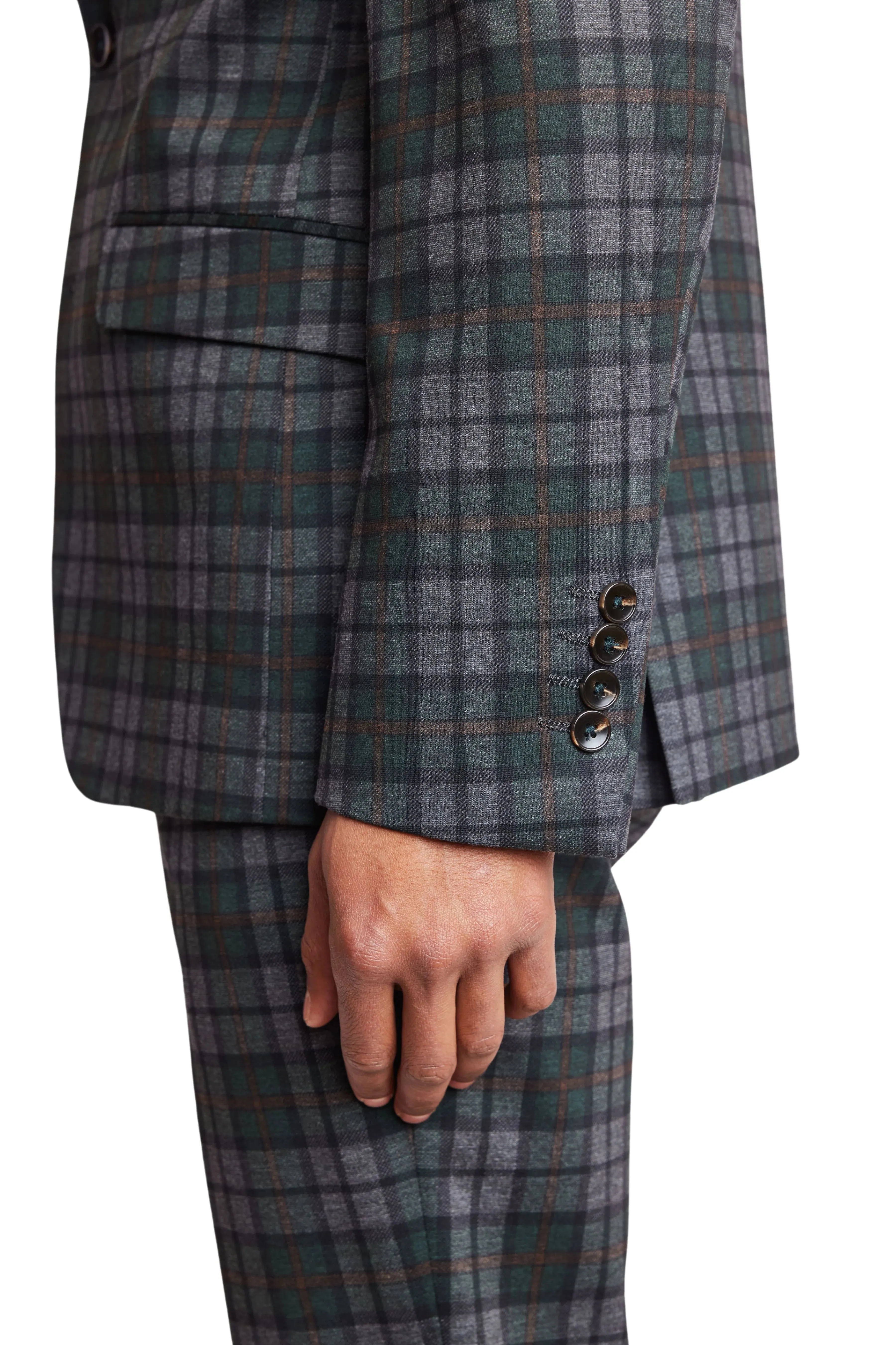 Ashton - Forest Charcoal Check Knit