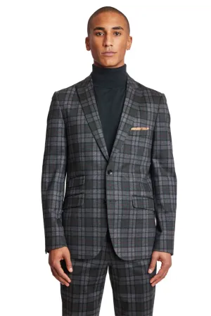 Ashton - Forest Charcoal Check Knit