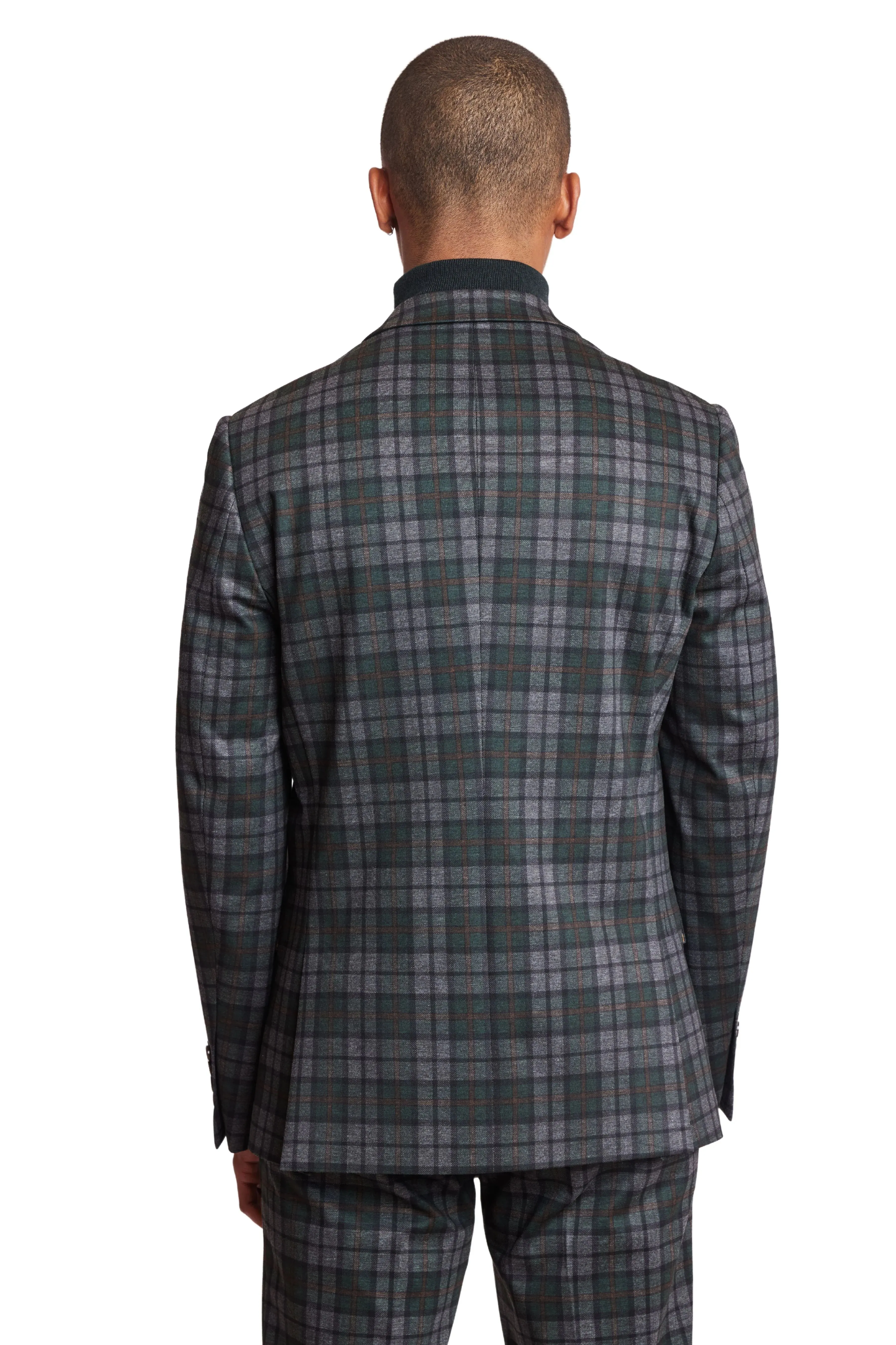 Ashton - Forest Charcoal Check Knit