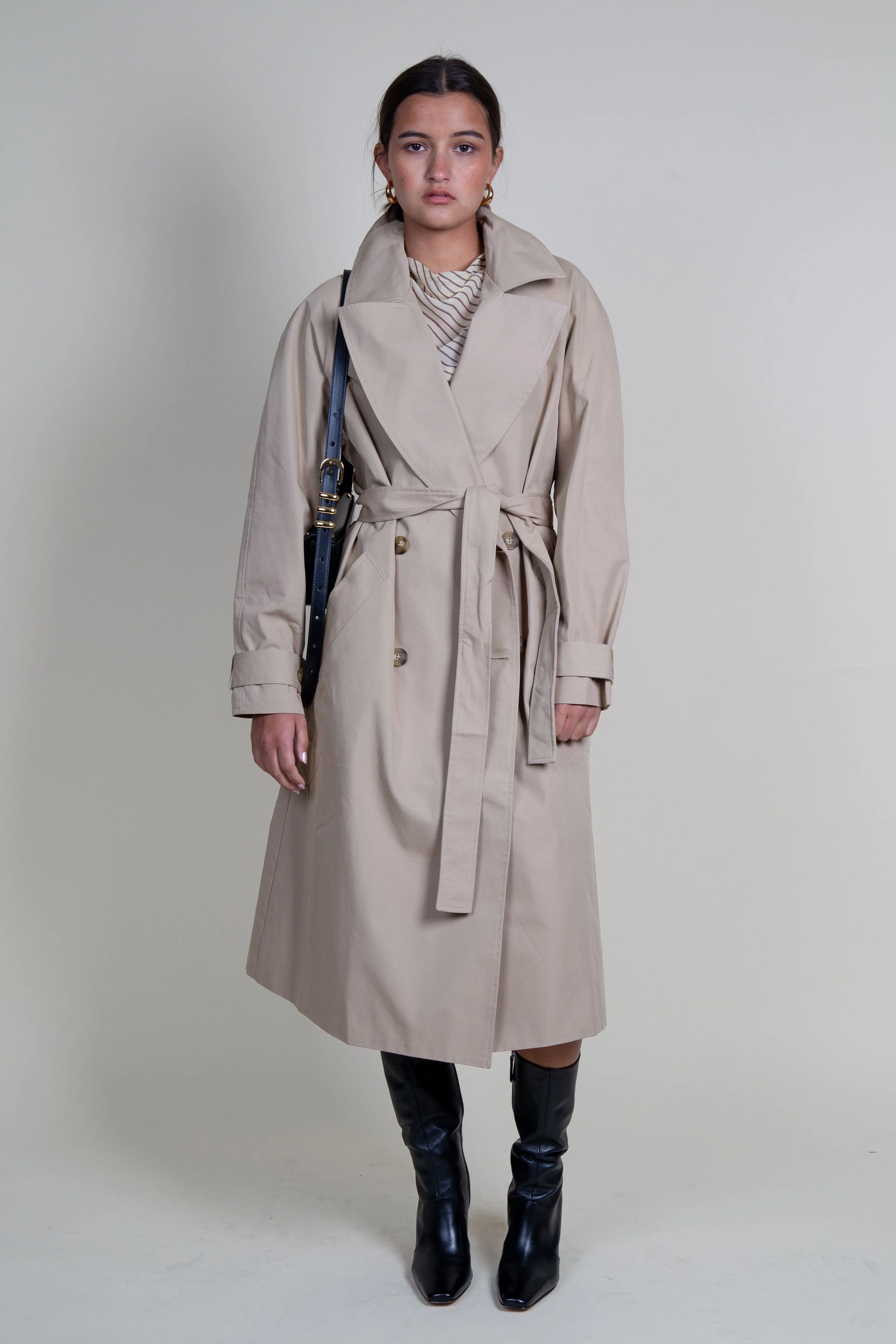 ASTR | Meryll Belted Trench Coat - Khaki