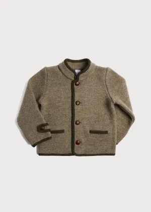 Austrian Single Breasted Contrast Trim Jacket in Brown (12mths-10yrs)