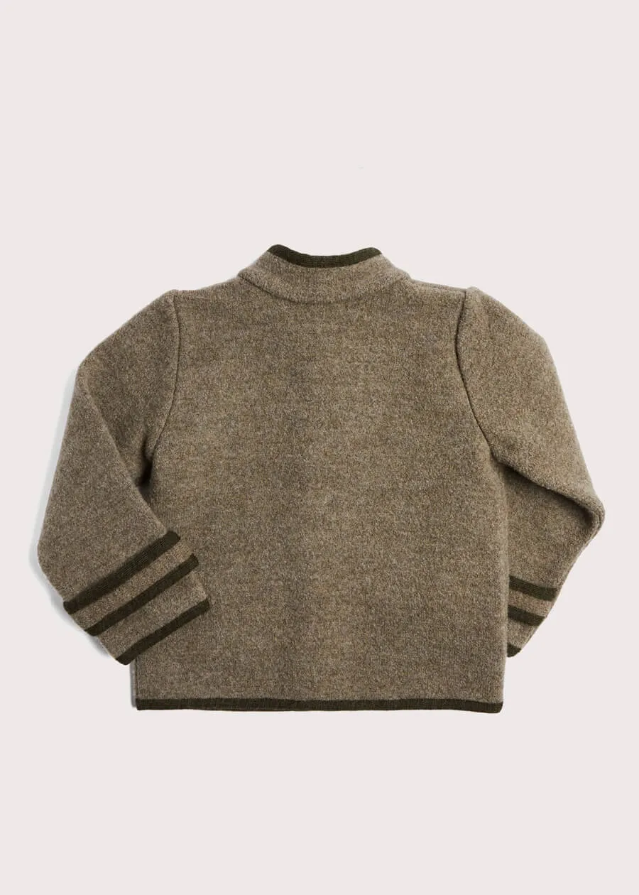 Austrian Single Breasted Contrast Trim Jacket in Brown (12mths-10yrs)