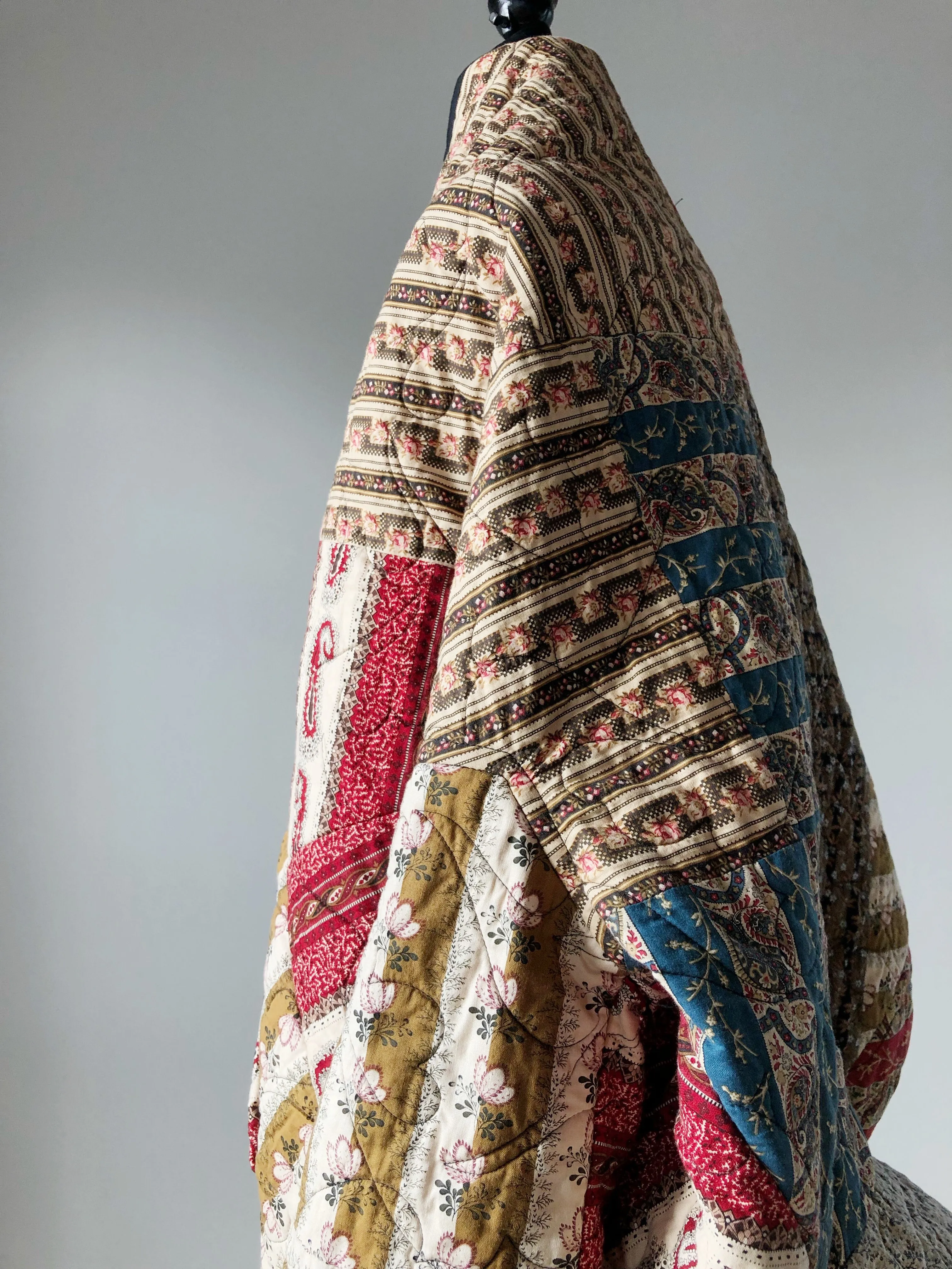 bargello quilted samurai cocoon coat