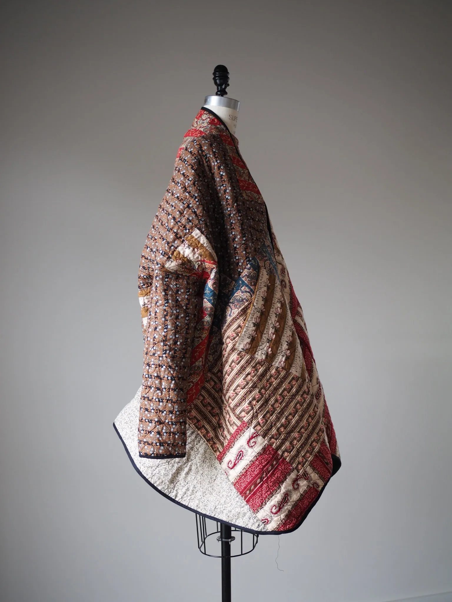 bargello quilted samurai cocoon coat