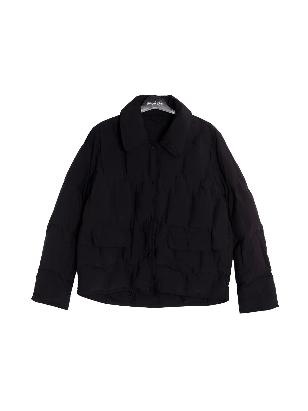 Bea Notched Collar Pocket Down Jacket - Khaki