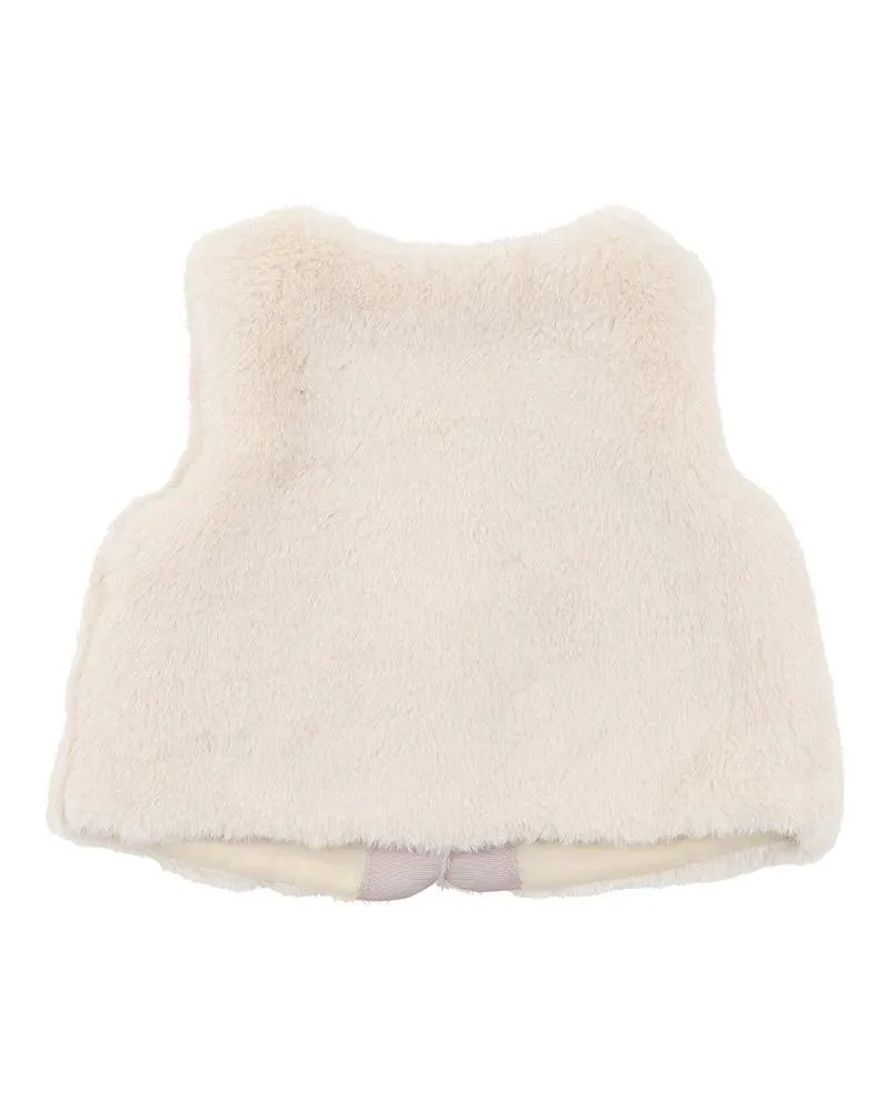BEBE FAUX FUR VEST ALMOND