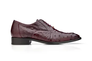 Belvedere - Orlando, Genuine Ostrich Quill Dress Shoe - Antique Dark Burgundy - D01 (IN STORE)