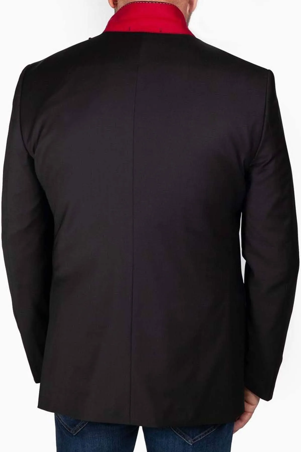 Black Jacket With Red & White Stitch