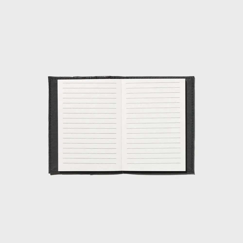 Black Lined Banana Leather Notebook (4" x 6")