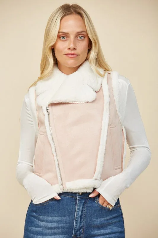 Blush & Ivory Shearling Vest