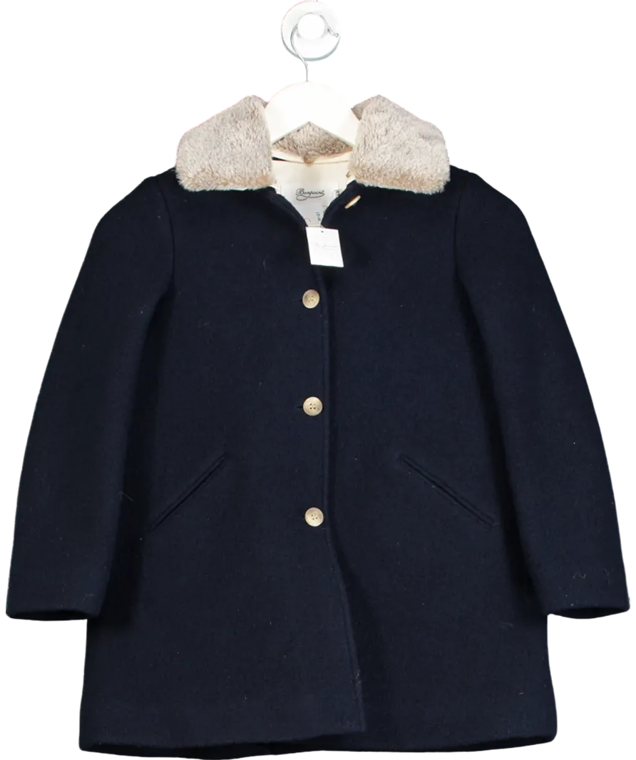 Bonpoint Blue Temaggie Wool Coat 8 Years