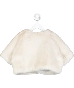 Bonpoint Cream Angel Faux Fur Jacket 10 Years