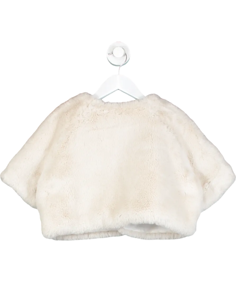 Bonpoint Cream Angel Faux Fur Jacket 10 Years