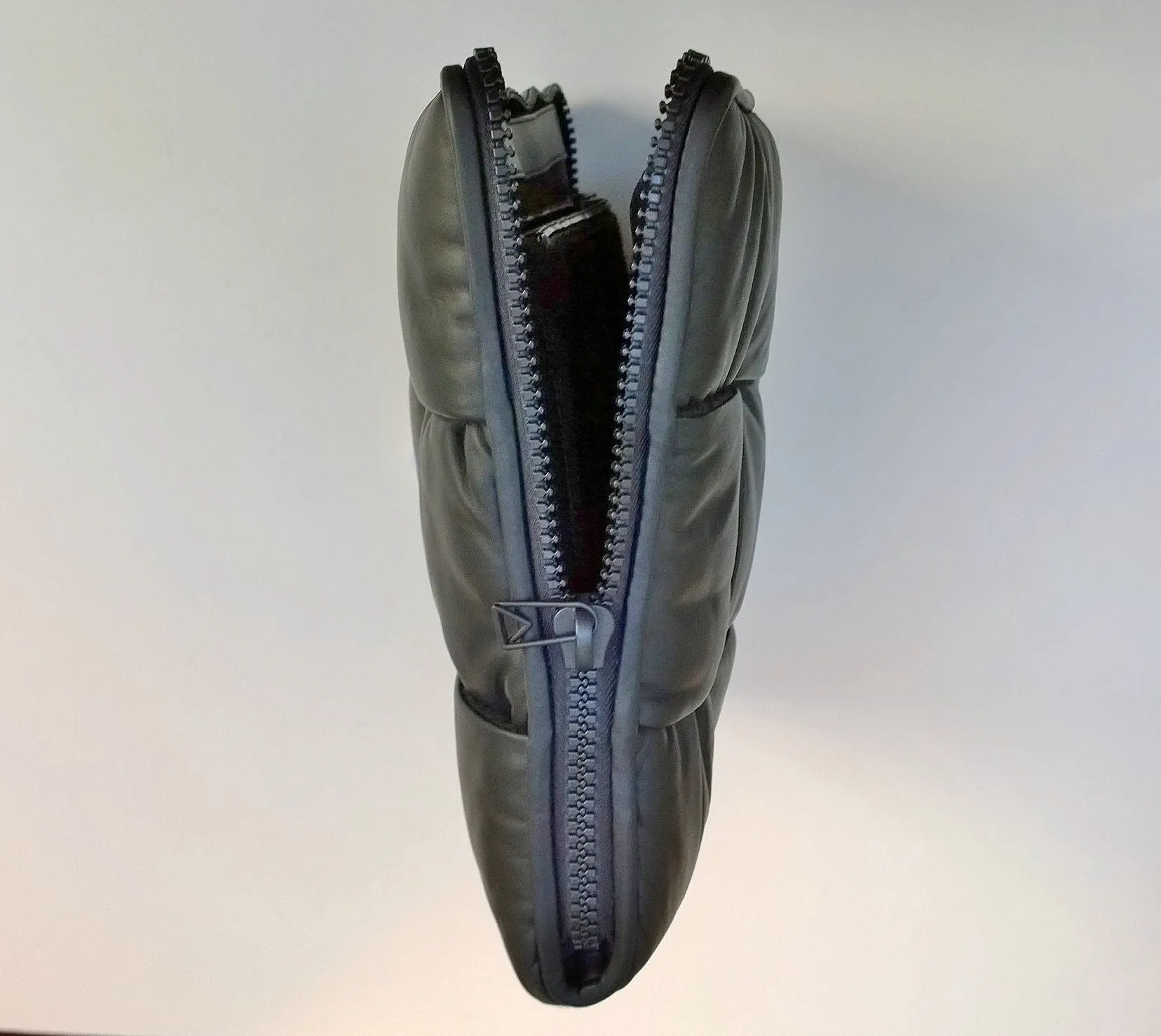Bottega Veneta Quilted Padded Maxi Intrecciato Pouch in Dark Green Leather and Wool Computer Case