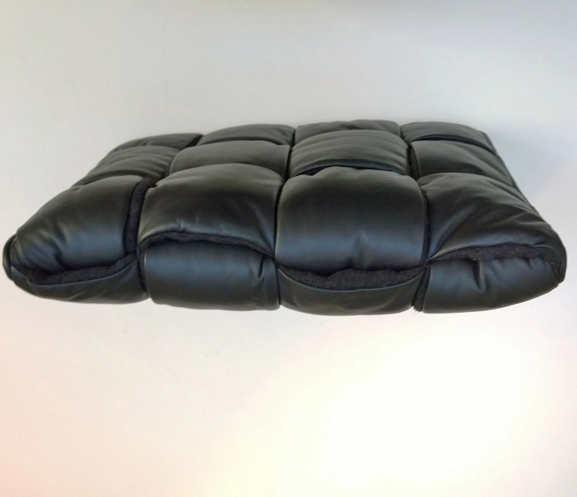 Bottega Veneta Quilted Padded Maxi Intrecciato Pouch in Dark Green Leather and Wool Computer Case