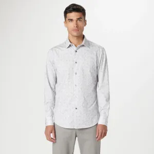 Bugatchi - OoohCotton James Leaf Print Shirt - Platinum