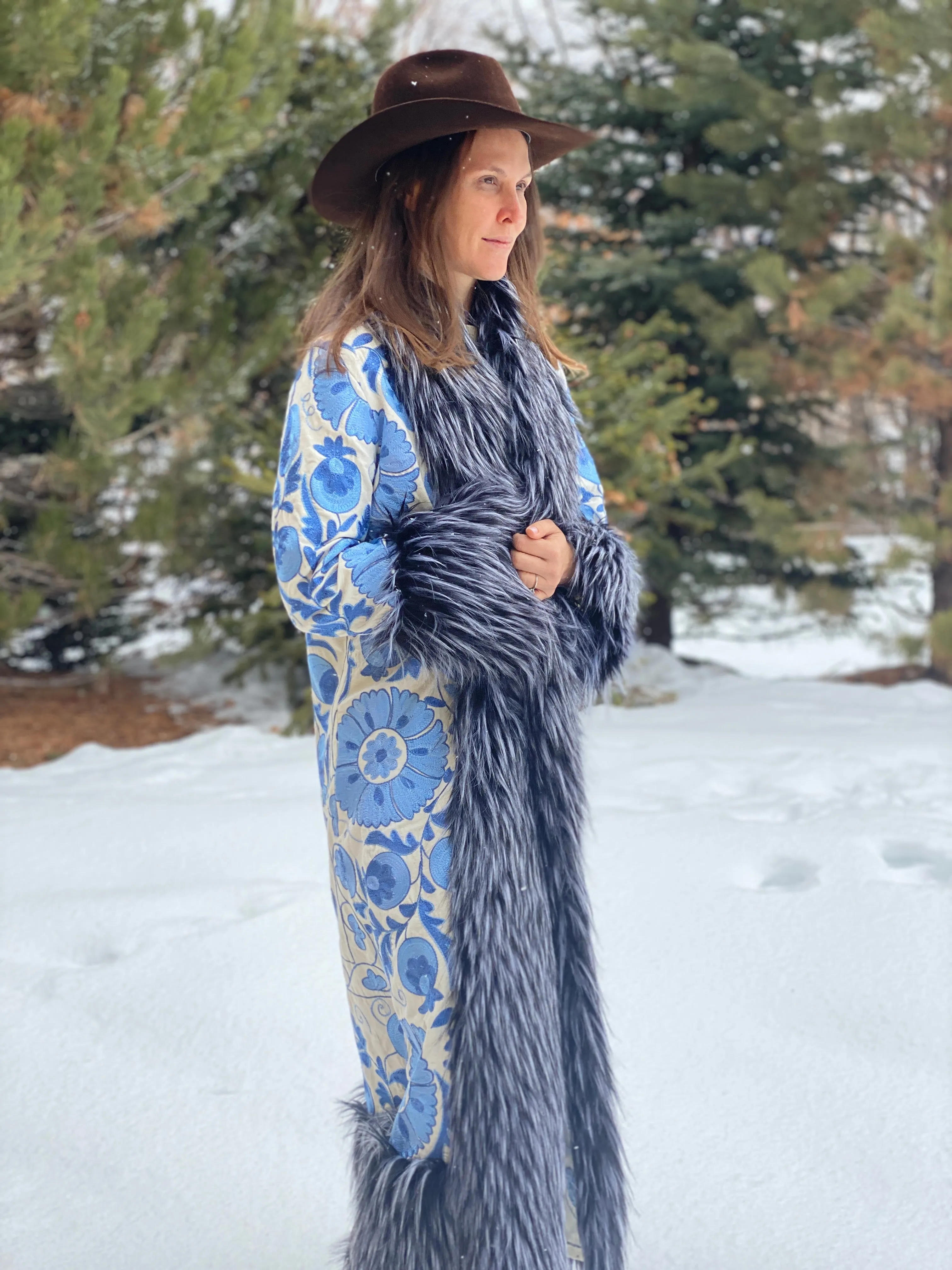 Cerulean Seeds Suzani Kis Coat