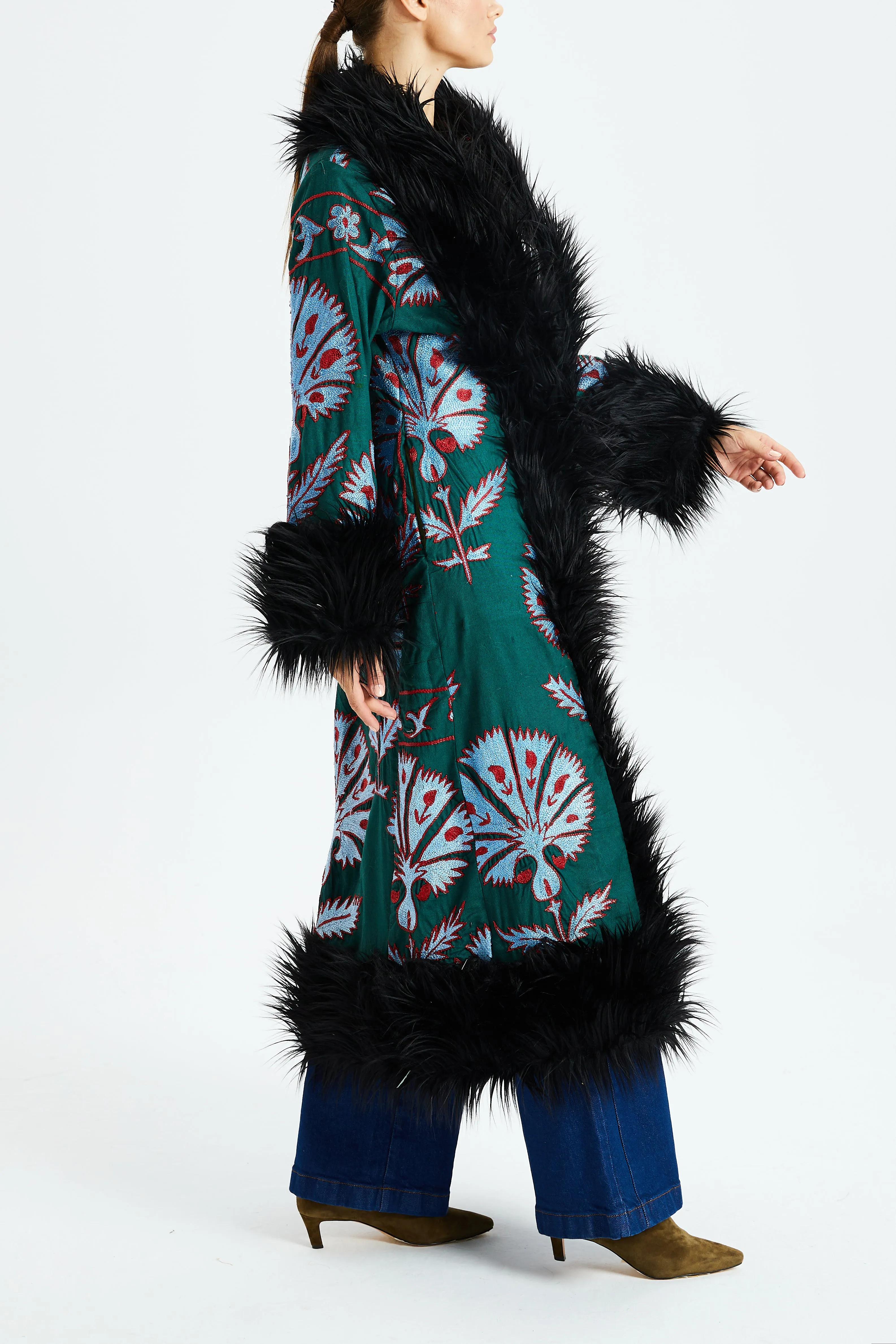 Cerulean Seeds Suzani Kis Coat