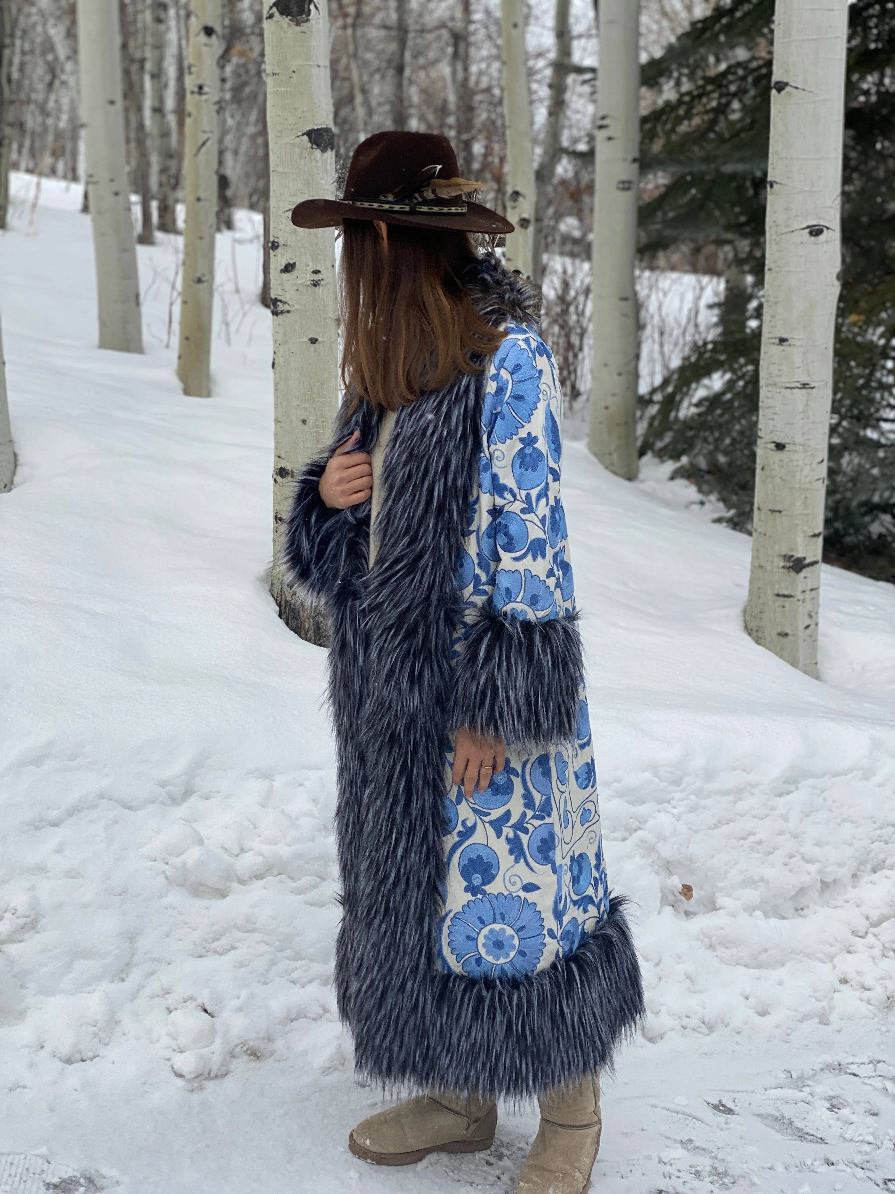 Cerulean Seeds Suzani Kis Coat