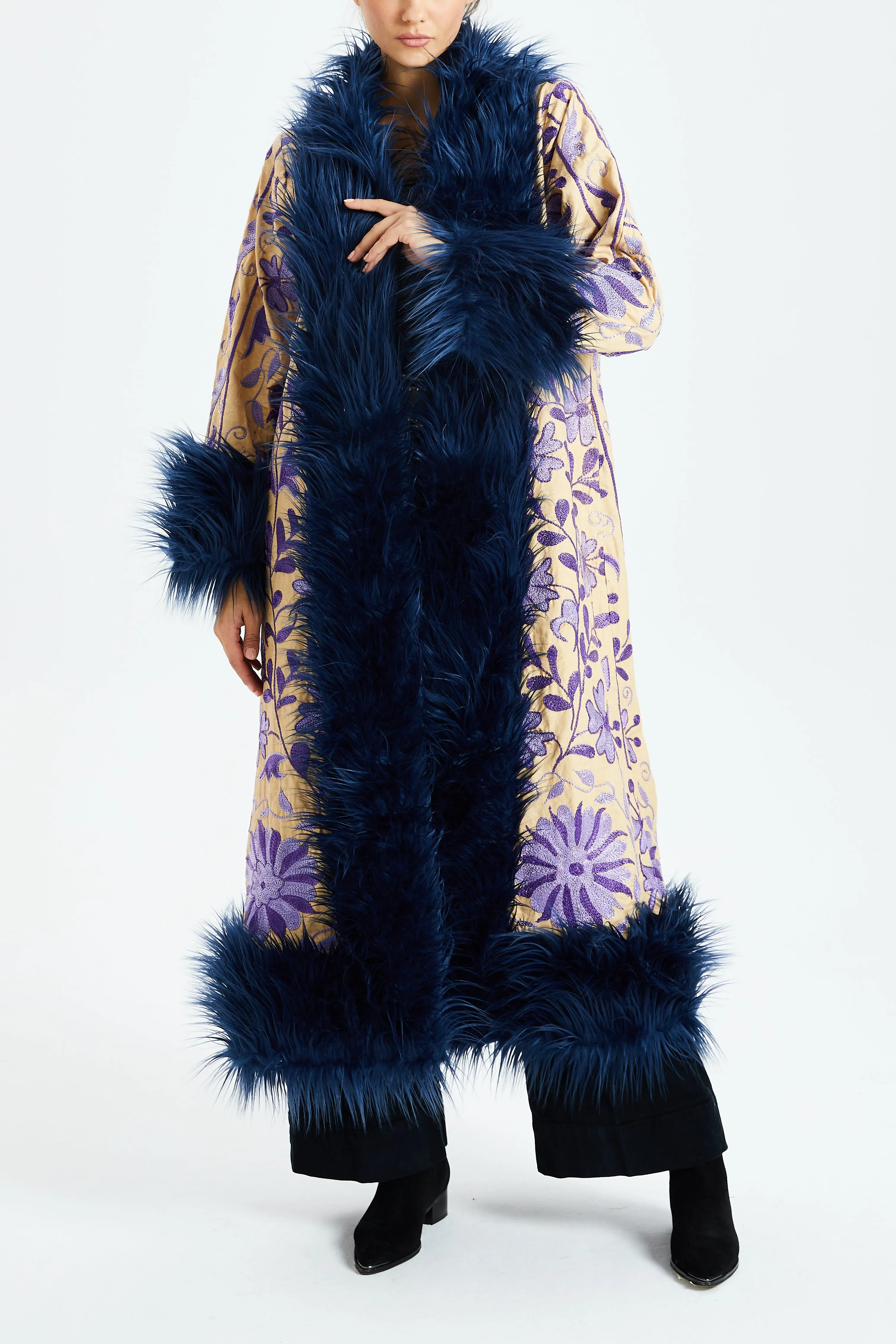 Cerulean Seeds Suzani Kis Coat