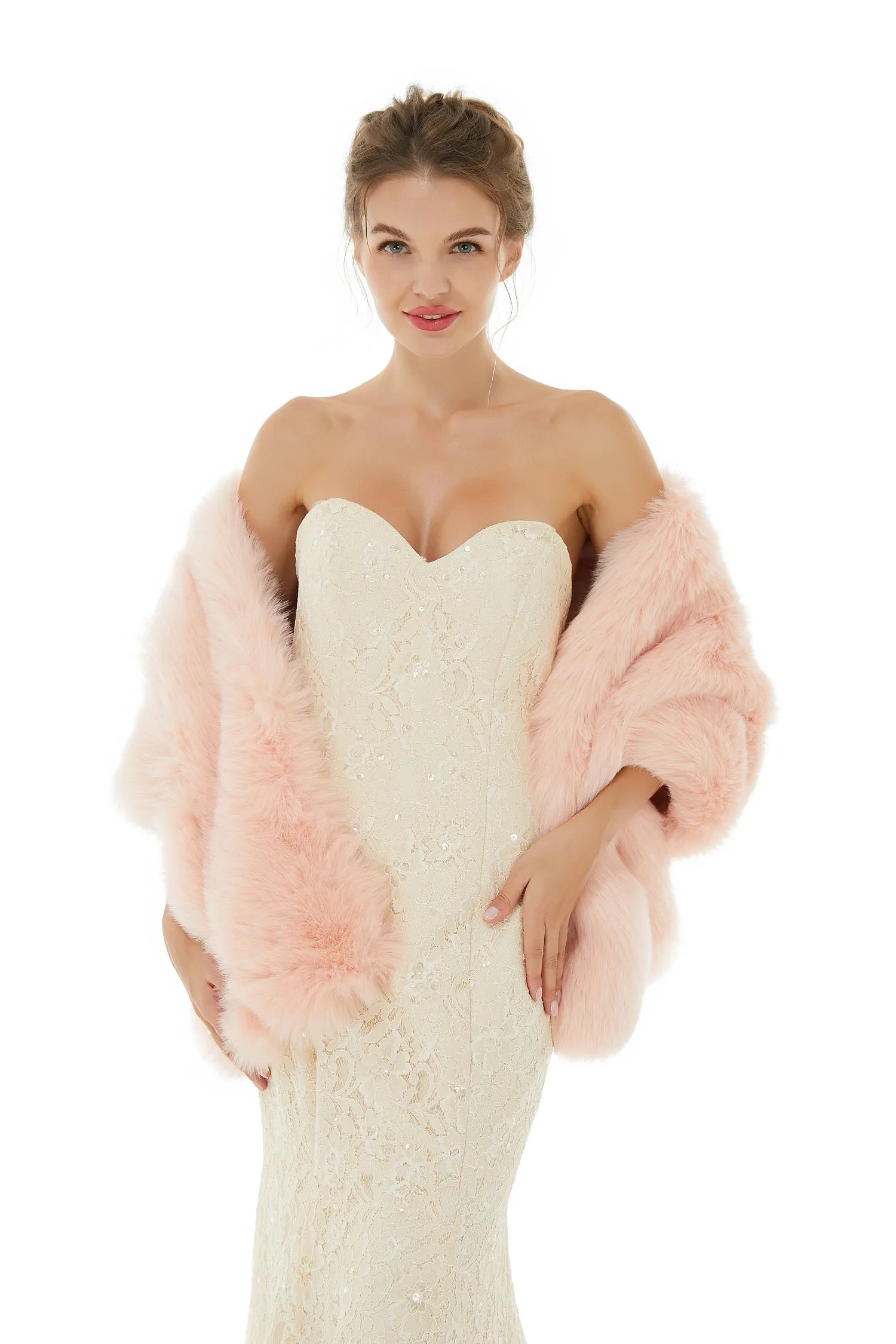 Christina - Winter Faux Fur Wedding Wrap